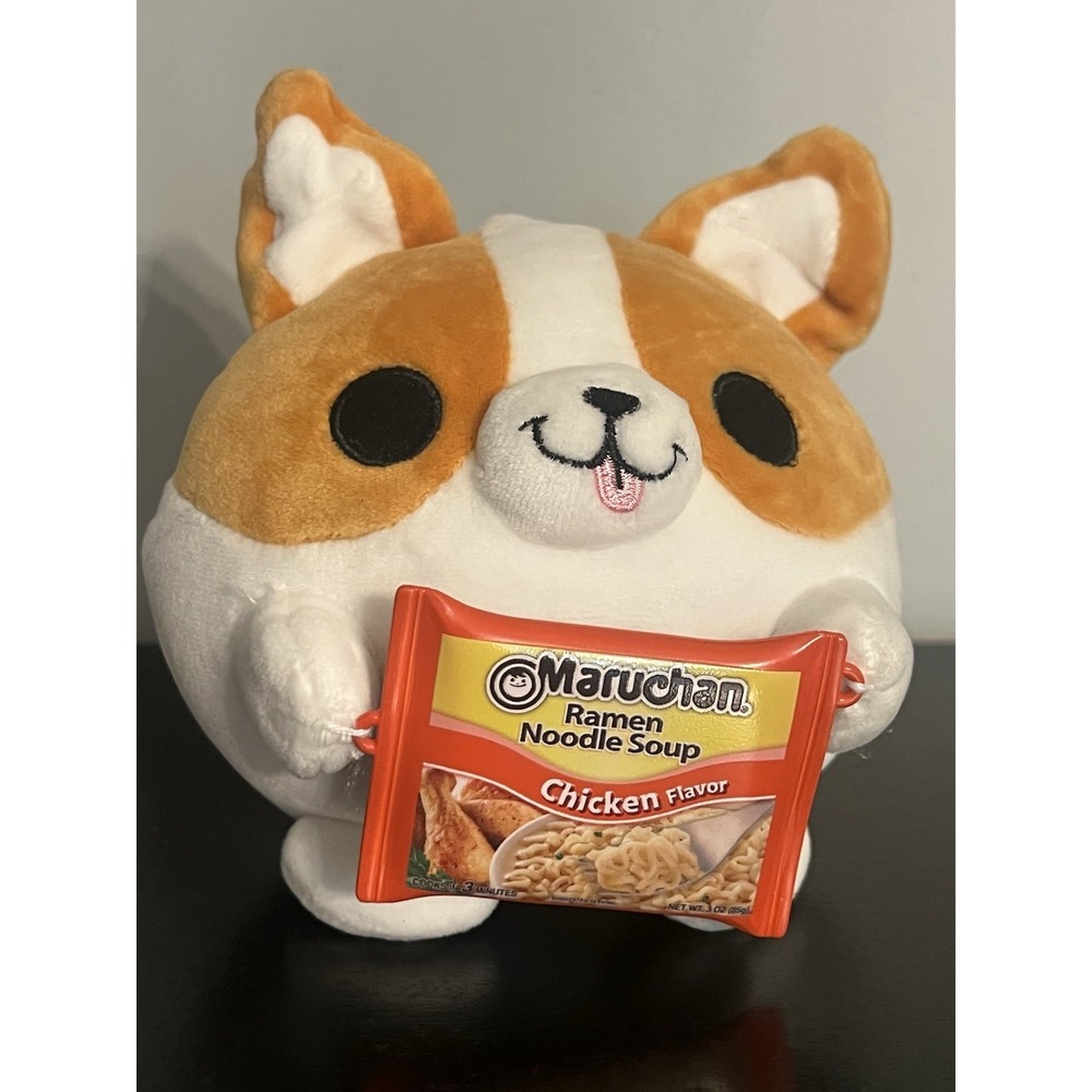 Snackles Benji Plush by ZURU 5" Plush Maruchan Ramen Noodle Soup Corgi